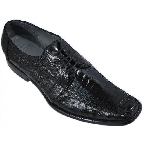 Los Altos Black All-Over Genuine Ostrich Shoes 1ZV057805